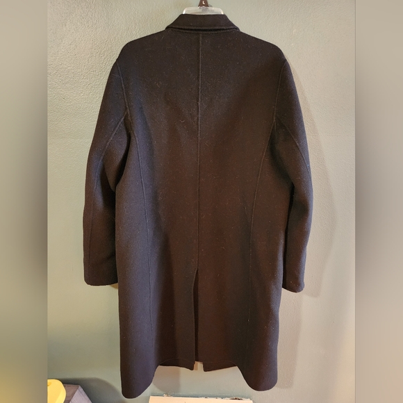 Brooks Brothers Black Wool Trench Coat Size L - Picture 4 of 5